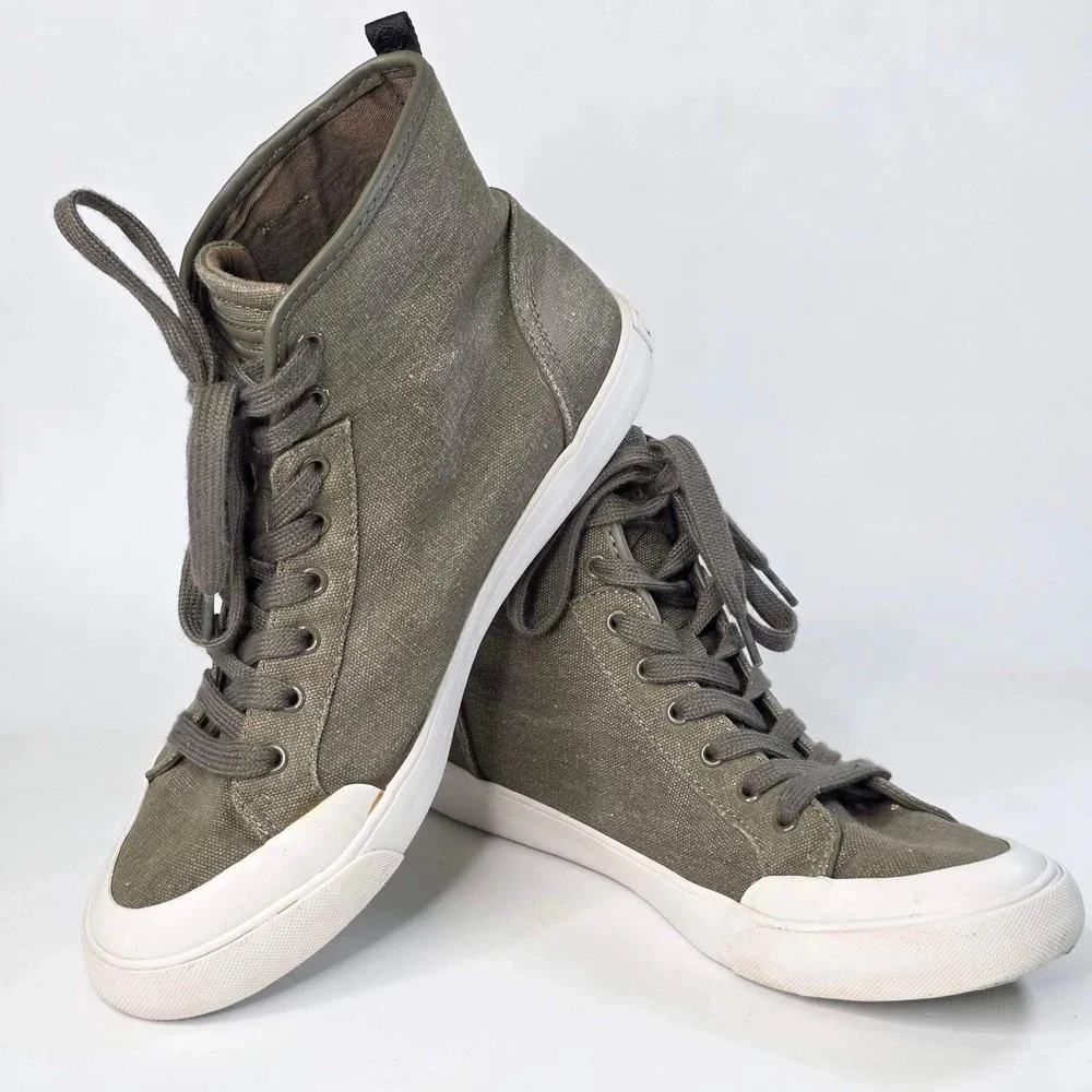 GBG Los Angeles by Guess Orliaz Olive Green Canvas High Top Sneakers Size 9.5 M